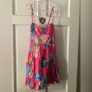 Abercrombie Kids Floral Pink Sundress with Blue Blooms